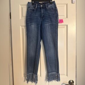Women's Judy Blue Denim Frayed Cropped Jeans Size 5/27